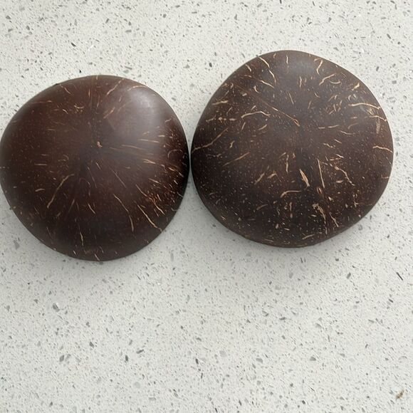 Coconut Bowls Hand inlaid with Shells with Purple Decorative Bowls Set of 2 - Picture 5 of 8